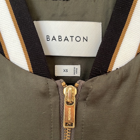 Babaton Track jacket in green satin - Picture 2 of 3